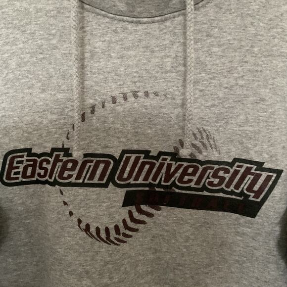 Eastern University PA Hoodie Sweatshirt Gray Mens S The Rock Elite Athletic Gear - Picture 2 of 7
